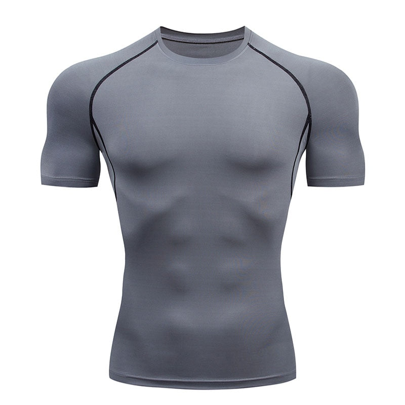 T-shirt uni de compression pour homme