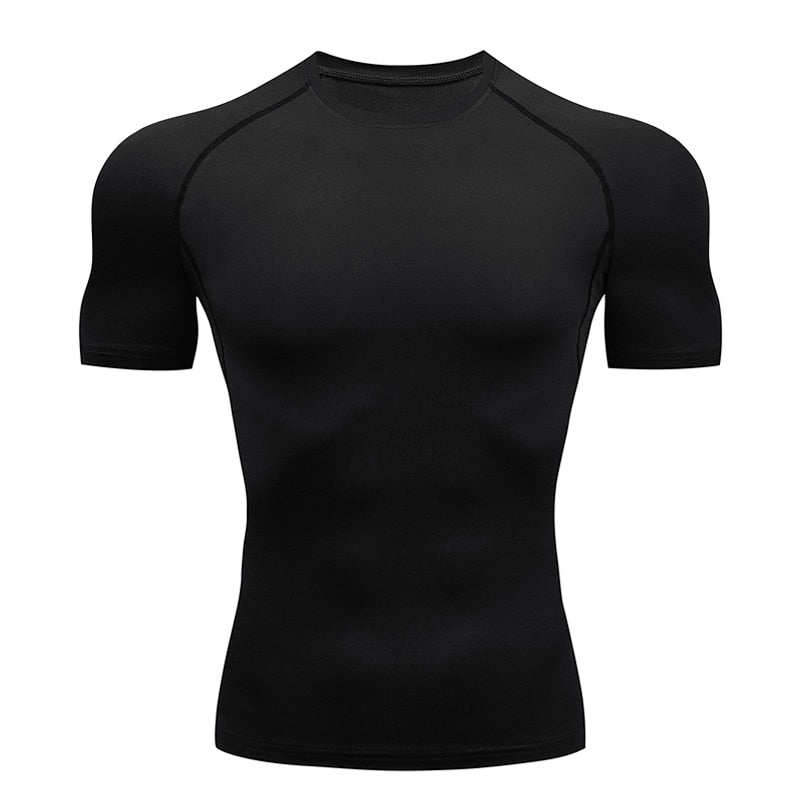 T-shirt uni de compression pour homme