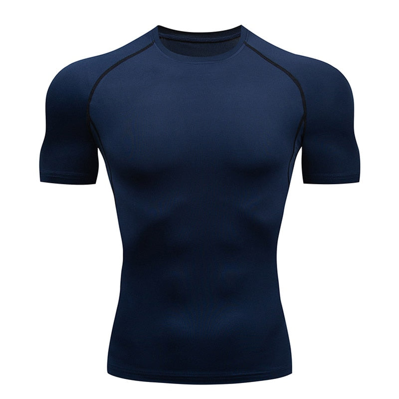 T-shirt uni de compression pour homme