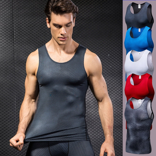 T-shirt de compression sans manches pour hommes