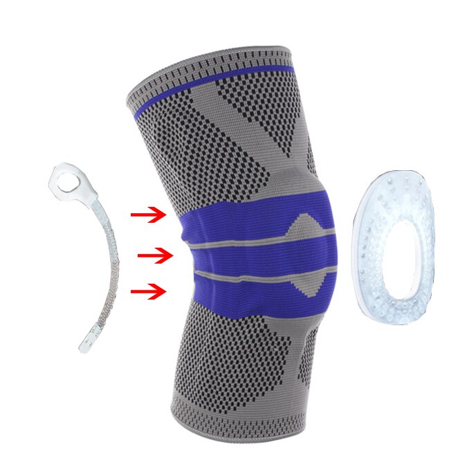 Genouillère de compression avec coussinet en silicone