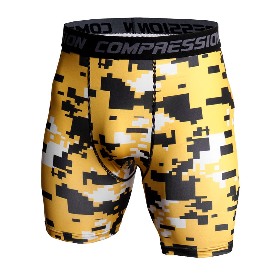 Short de compression camouflage pour homme