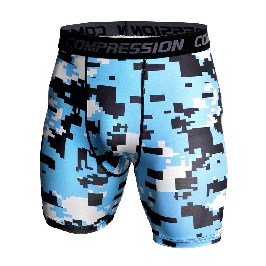 Short de compression camouflage pour homme