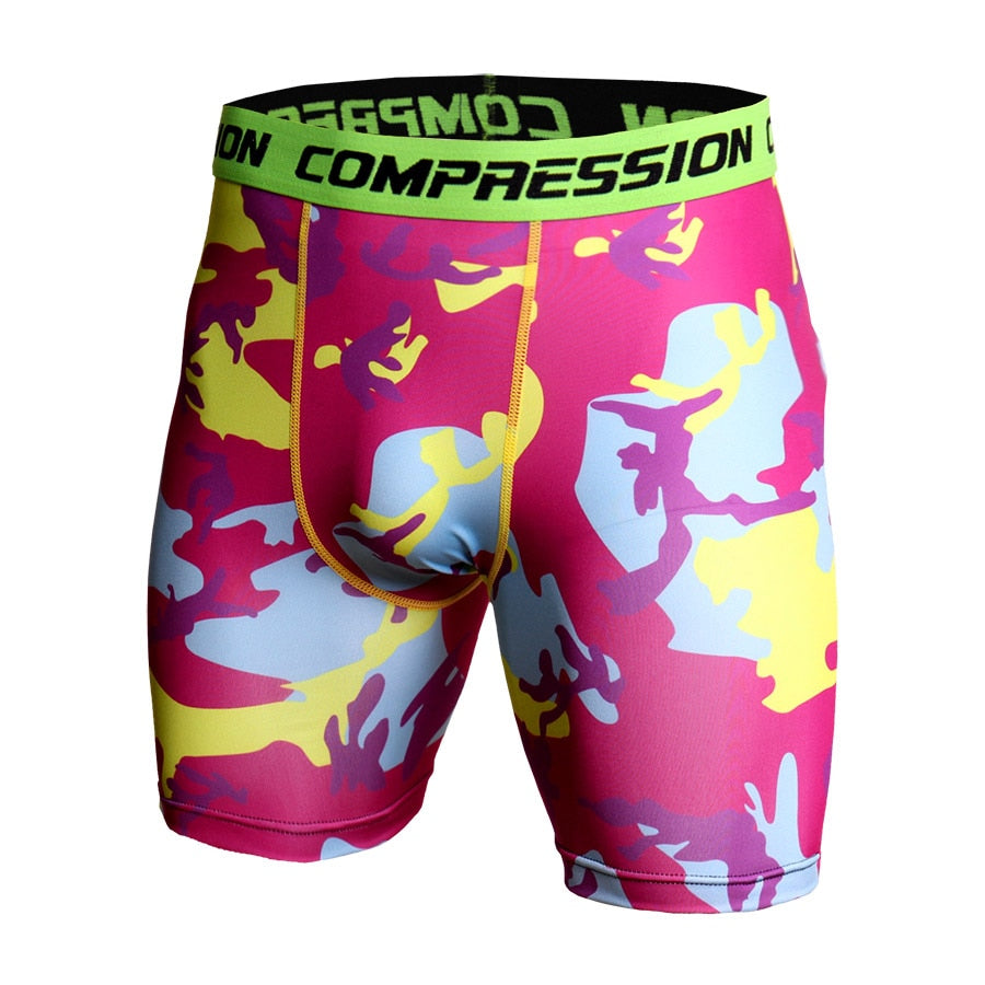 Short de compression camouflage pour homme