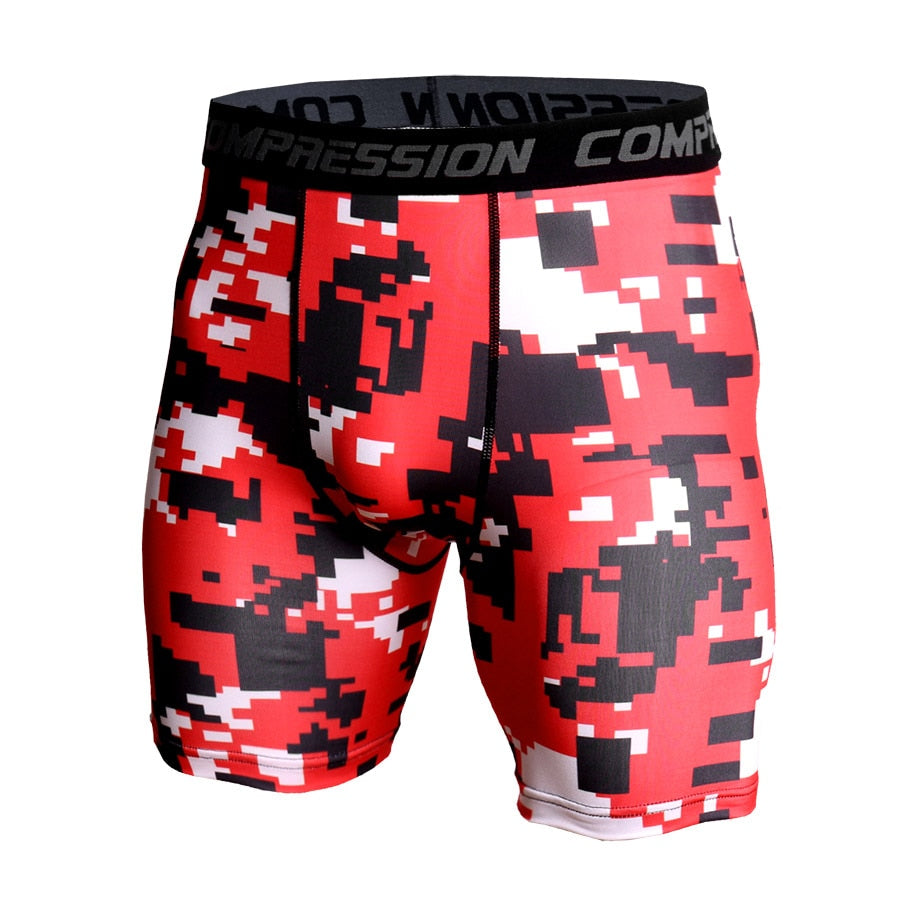 Short de compression camouflage pour homme