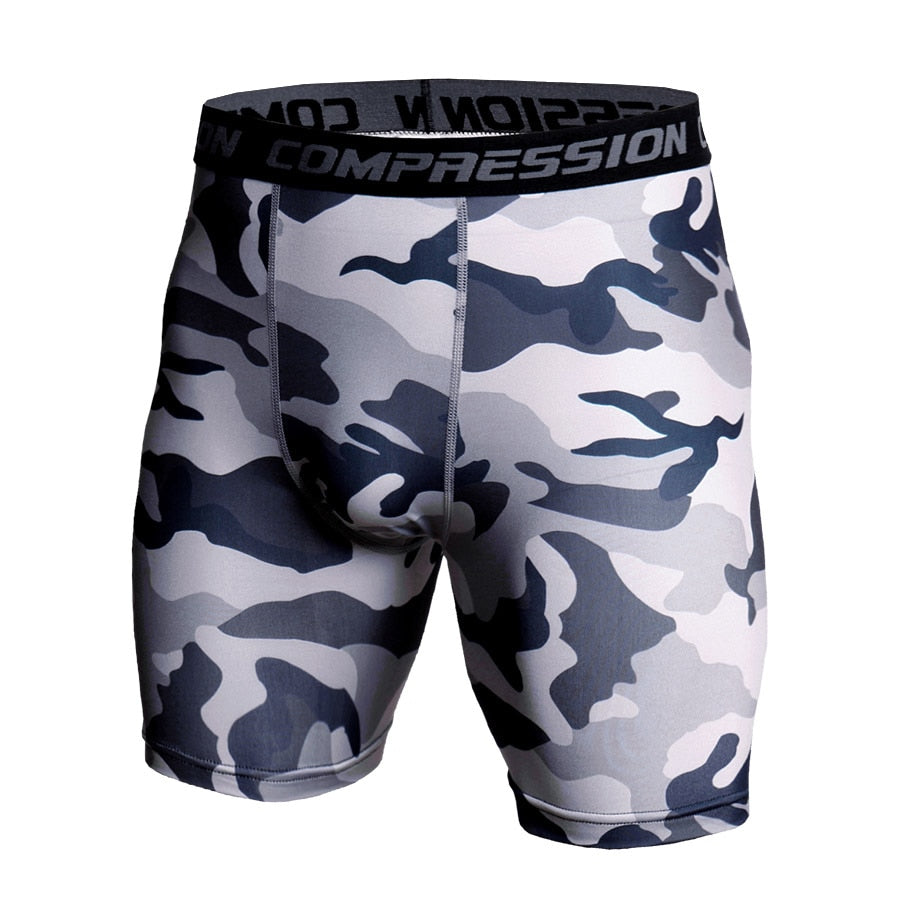 Short de compression camouflage pour homme