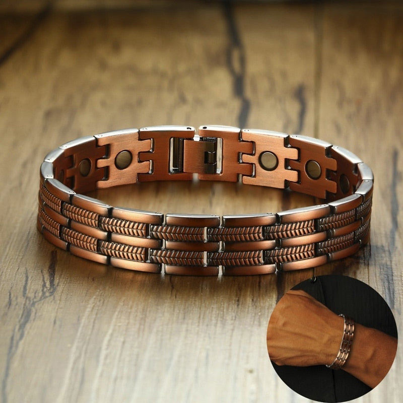 Bracelet de thérapie magnétique en cuivre pour homme