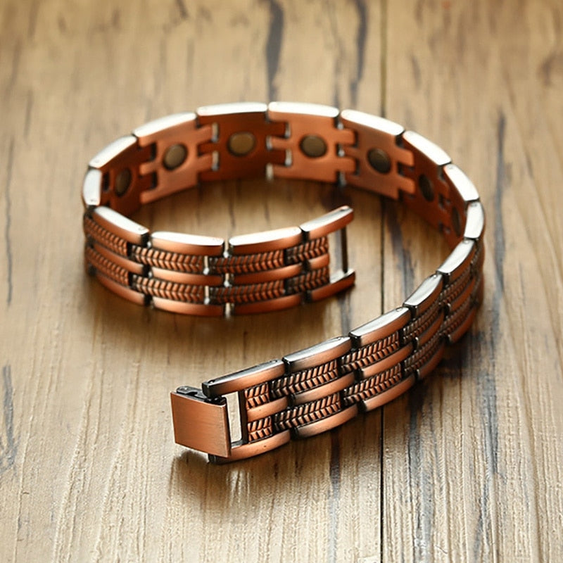 Bracelet de thérapie magnétique en cuivre pour homme