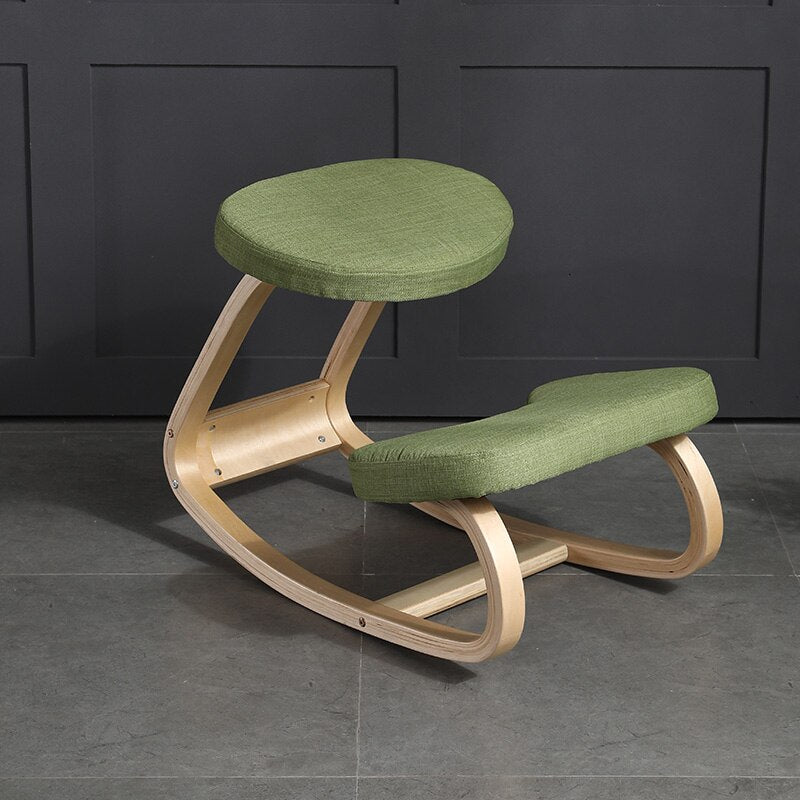 Chaise ergonomique à genoux design en bois