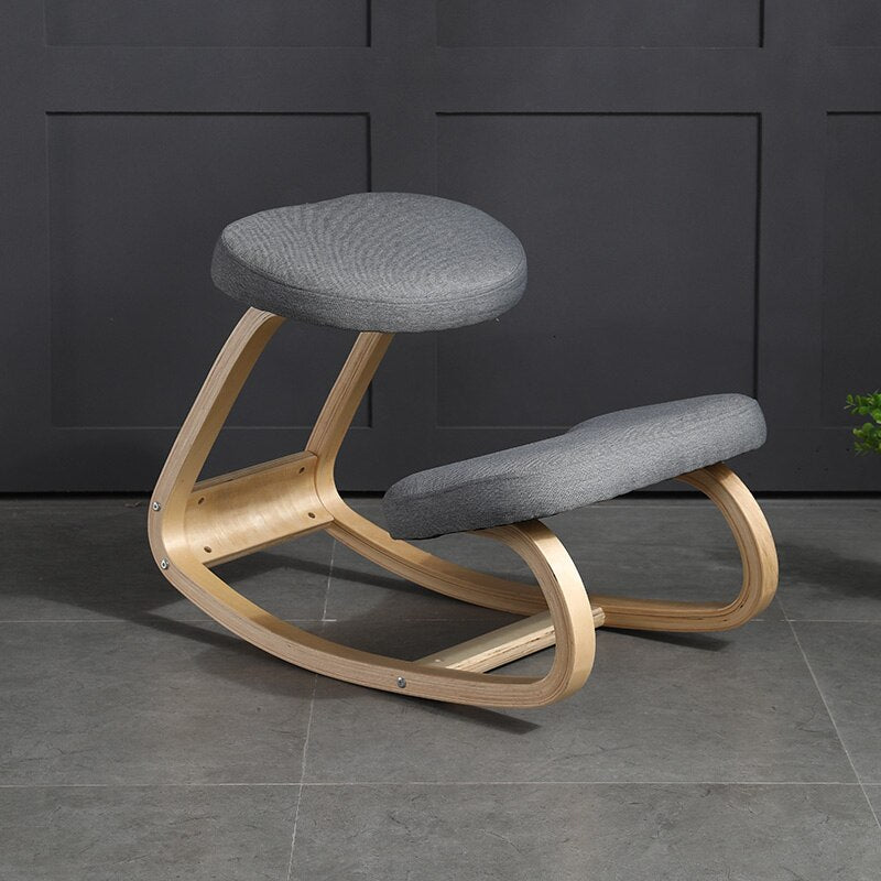 Chaise ergonomique à genoux design en bois