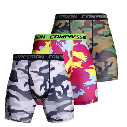 Short de compression camouflage pour homme