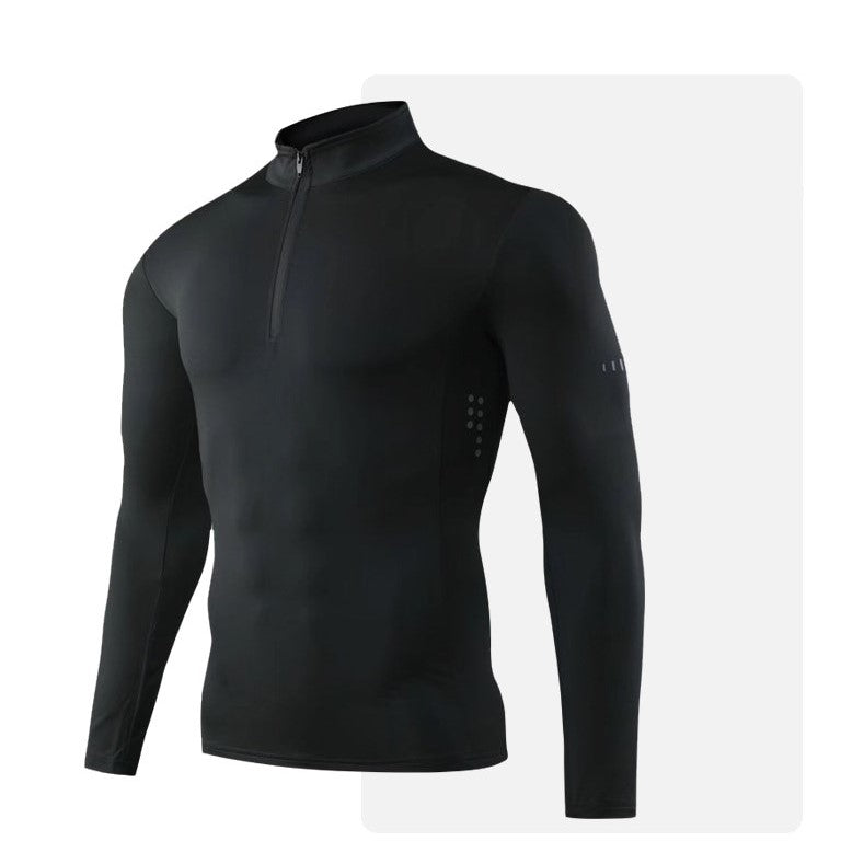 T-shirt de compression zippé à manches longues pour homme