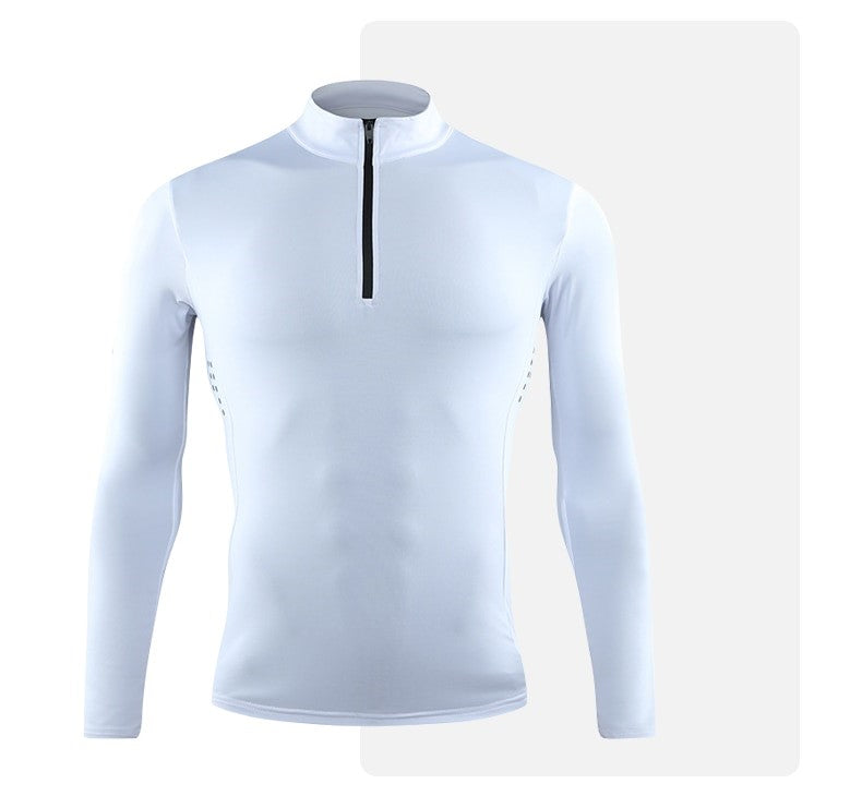 T-shirt de compression zippé à manches longues pour homme