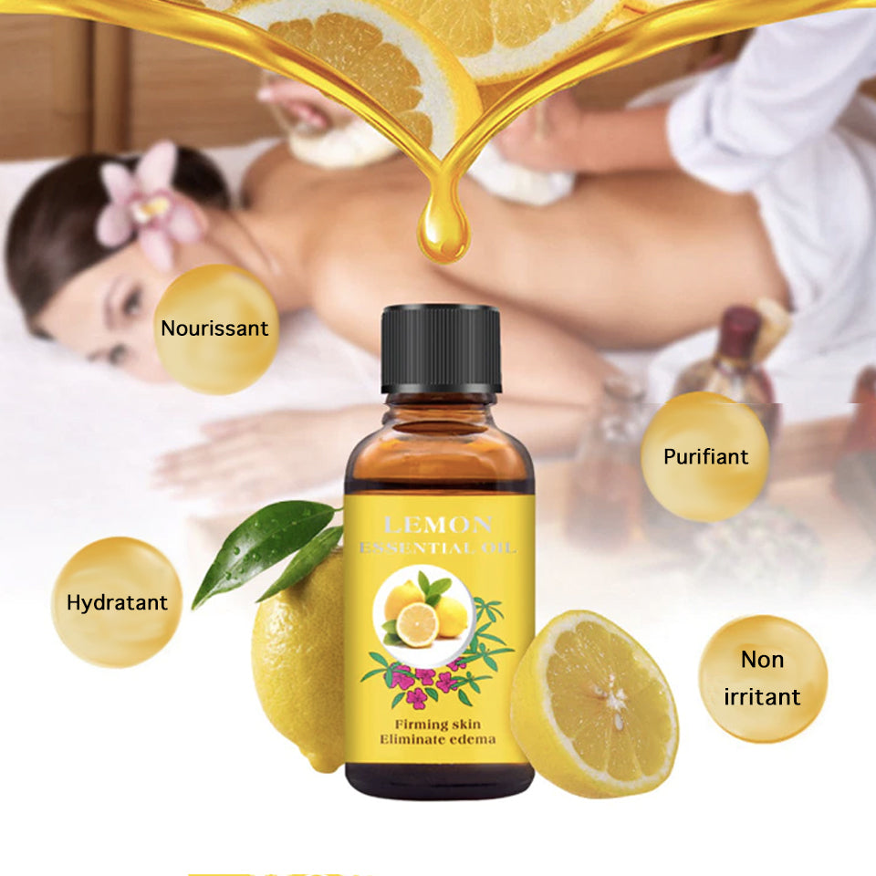 Huile essentielle de massage au citron