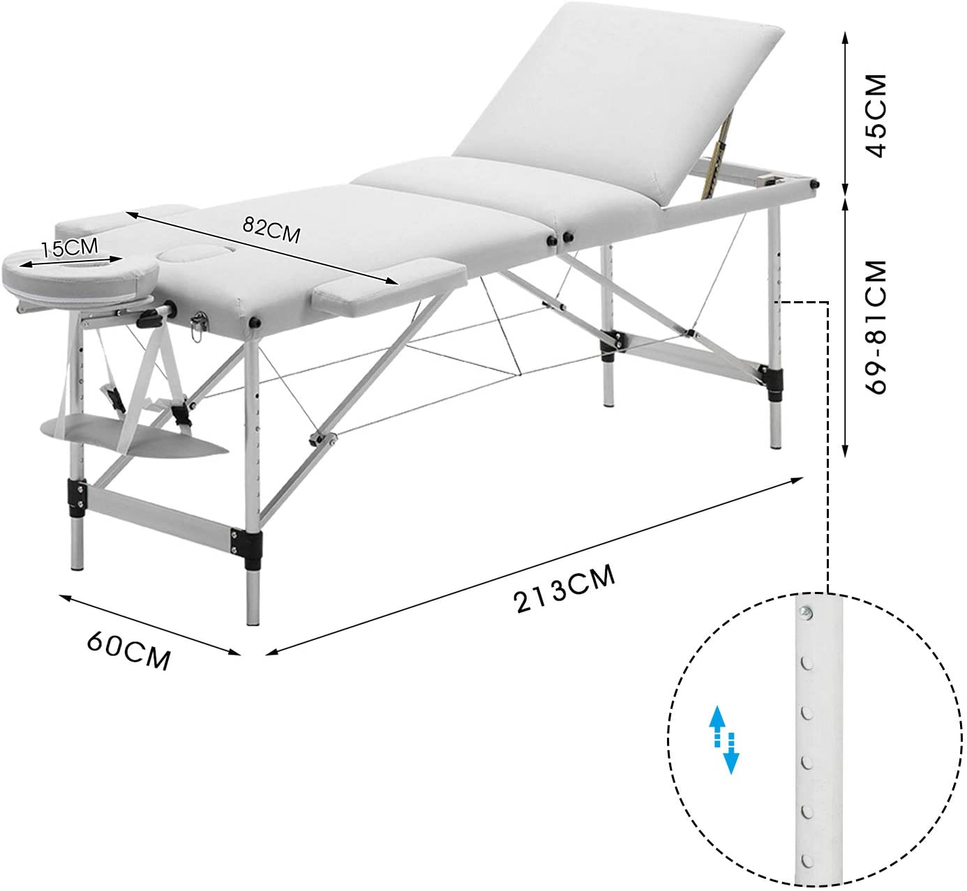 Lit de massage ergonomique pliable