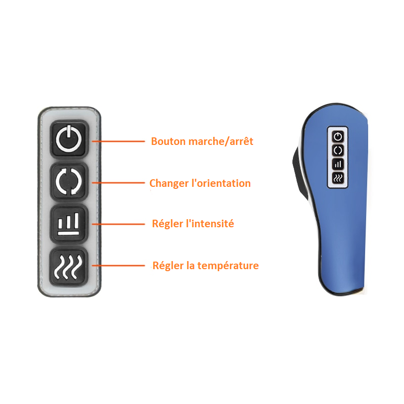 Appareil de chiropraxie chauffant 4 boutons