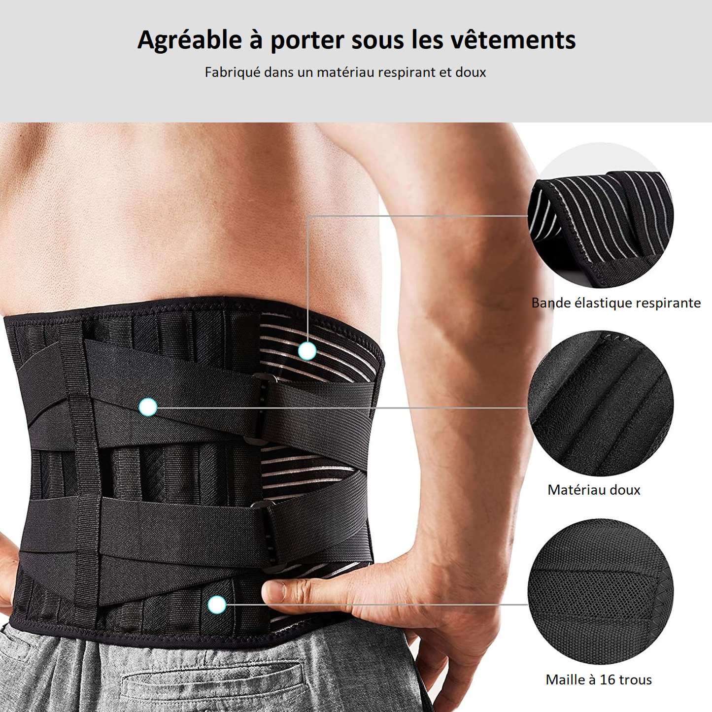 Ceinture lombaire orthopédique unisexe